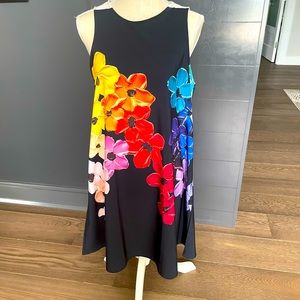 a-line dress rainbow flowers sz Med